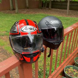 Arai and Shoei Motorcycle Helmets 