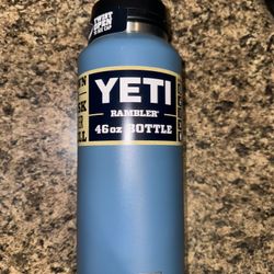 YETI Rambler 46 oz Bottle, Vacuum Insulated, Stainless Steel with Chug Cap, Nordic Blue