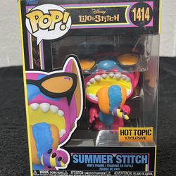 Disney #1414 Funko Pop! Summer Stitch (Black Light)