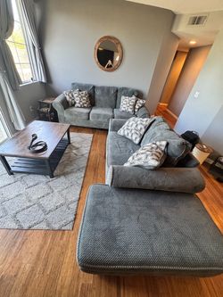 Gray Sofa + Chaise Set