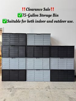 Clearance Deal🔥 75-Gallon Resin Deck Box Features handles and padlock holes for added security. Perfect for both indoor and outdoor use—ideal for p