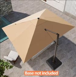 13 ft. x 10 ft. Rectangular Aluminum Heavy-Duty 360° Rotation Cantilever Patio Umbrella in Tan
