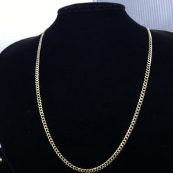$1300 Two Tone Yellow and White Gold Cuban Chain Necklace 