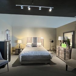 Grey 4PC Queen Bedroom Set