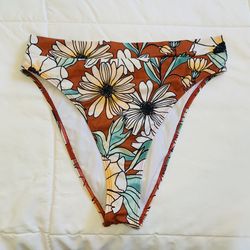 Out From Under UO Burnt Orange Floral Bikini Bottom