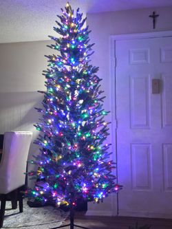 Christmas tree and garland