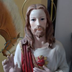 Sacred Heart Of Jesus Large Standing Statue Inside Or Garden