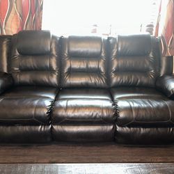 Reclining Leather Couch Set