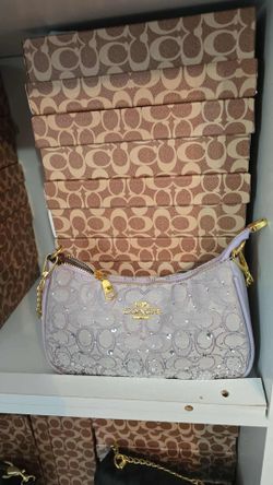 Purple sparkle shoulder bag