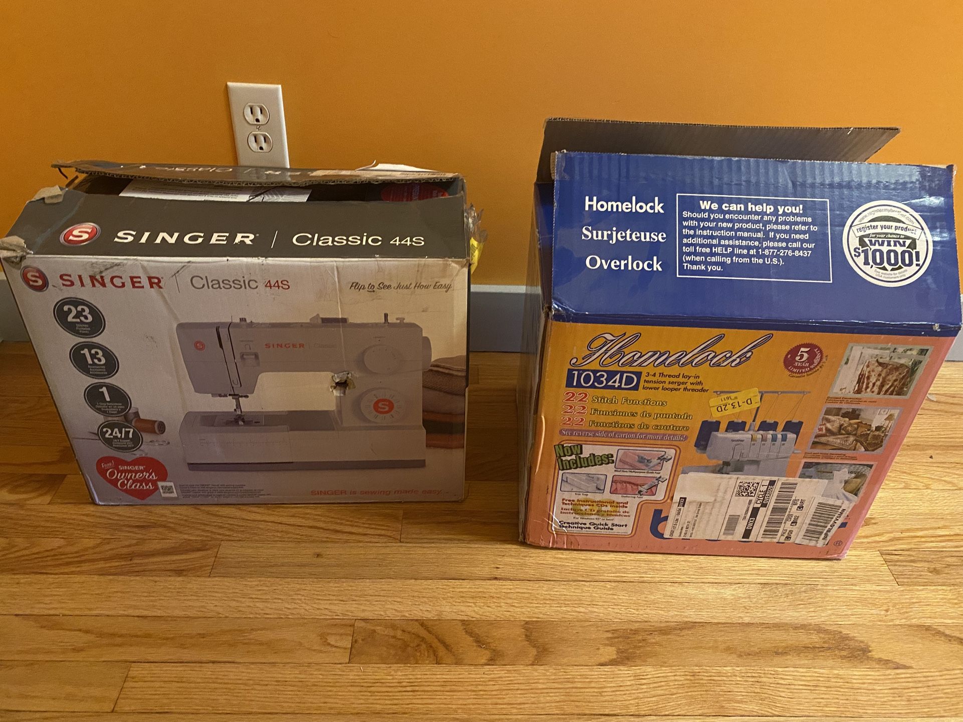 Brother Serger 1034D + Singer 44S Sewing Machine – Like New w/ Extras