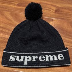 Supreme NEW YORK Beanie Knit Black 2016 Cuff Logo