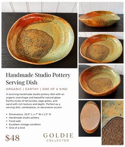Handmade Vintage Studio Pottery Dish