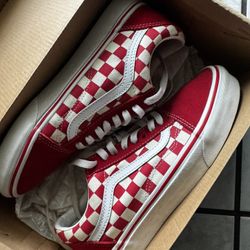 Checker Red Vans 