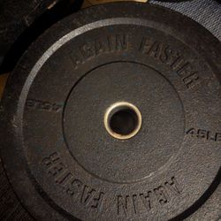 Pair Of 45lb Again Faster Bumper Plates 