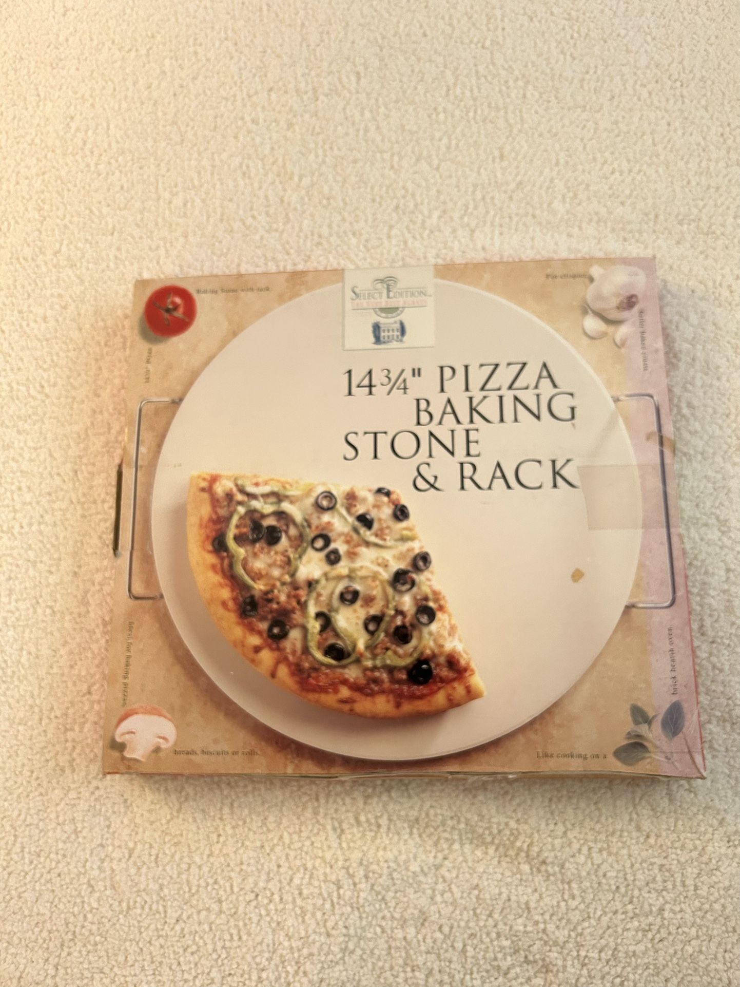Pizza stone plate With rack for baking chef style pizzas