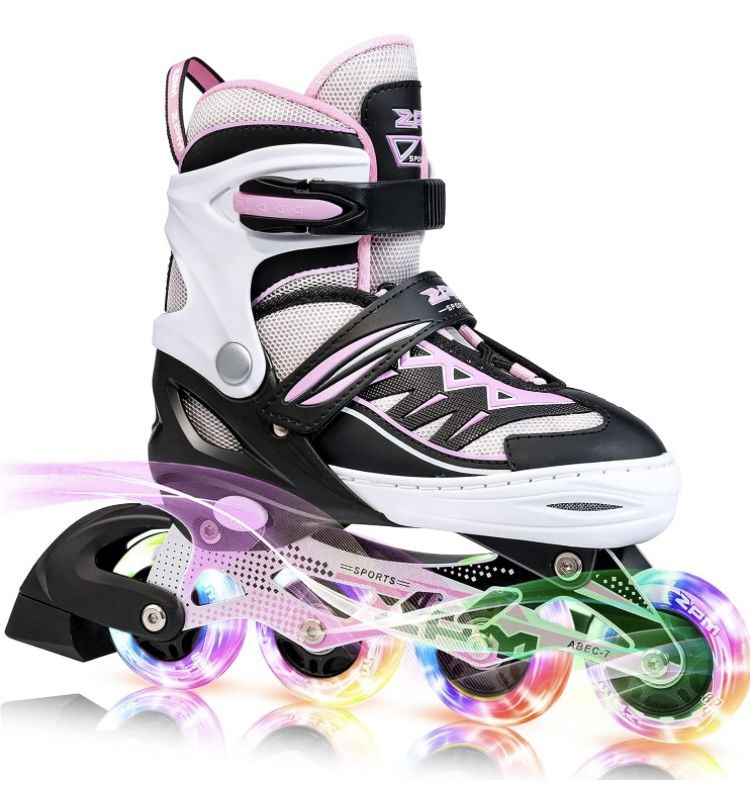 Girls Adjustable Illuminating Inline Skates (S, M, L / Each $45)