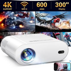 4K Projector, GooDee Projector with WiFi and Bluetooth, Mini Projector with Auto Keystone and Remote Focus, Native 1080P Home Theater Movie Projector 