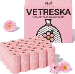 Dog Poop Bags Lavender Scented Pet Waste Bags Leak Proof & Extra Thick Waste Bags for Dog Walking and Cat Litter 300 Counts 20 Refill Rolls 9 * 13 inc