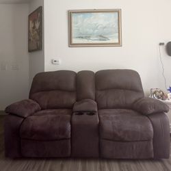Brown Reclining Sofa
