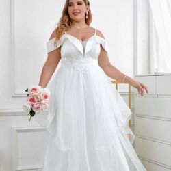 Women’s White Bridal Bridesmaids shower Dress Gown