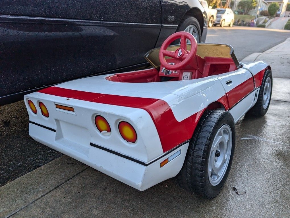 Vintage Corvette Power Wheels Toy Car C4 Model Vette Garage Decor Man Cave Decoration