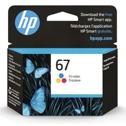HP 67 Tri-color Ink Cartridge | Works with HP DeskJet 1255, 2700, 4100 Series, HP ENVY 6000, 6400 Series | Eligible for Instant Ink | 3YM55AN 
