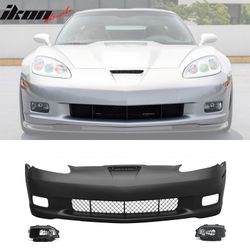 Fits 2006–2013 Corvette C6 Front Bumper Cover Z06 Style Conversion Assembly +Foglight