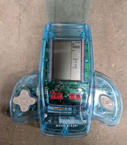 Retro Blue Pocket Game Player Hand Held Electronic Preinstalled Games works