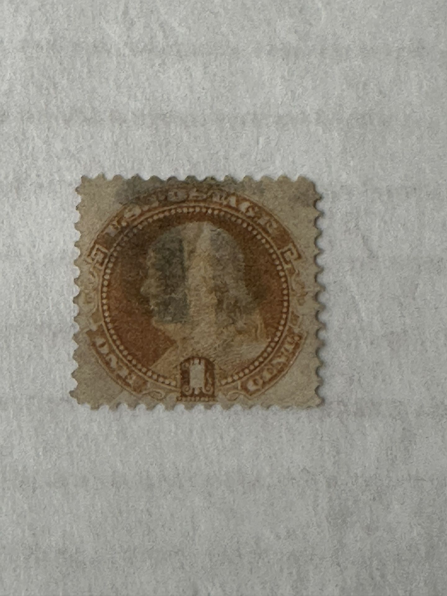 United States 112 Ben Franklin 1 Cent Stamp Used