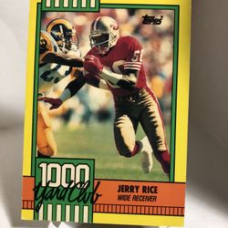1990 Topps Jerry Rice San Francisco 49ers 1000 Yard Club Card #1