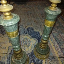 Marble And Brass Table Lamps
