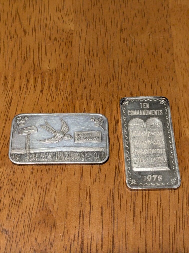 Silver .999 Bars 1oz. Each ~ Total 2ozs. ~ Vintage