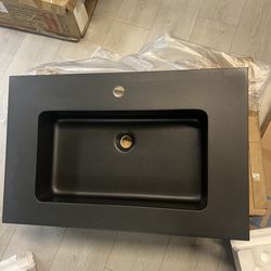🖤 2 Brand New Matte Black 30” Bathroom Basins