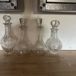 All 4 Crystal Decanters for $10