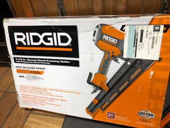 Ridged 21 degree 3 1/2 round head framing nailer (new)