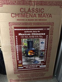 Authentic Handmade Mexican Clay Chimenea Fireplace/Firepit – Brand New