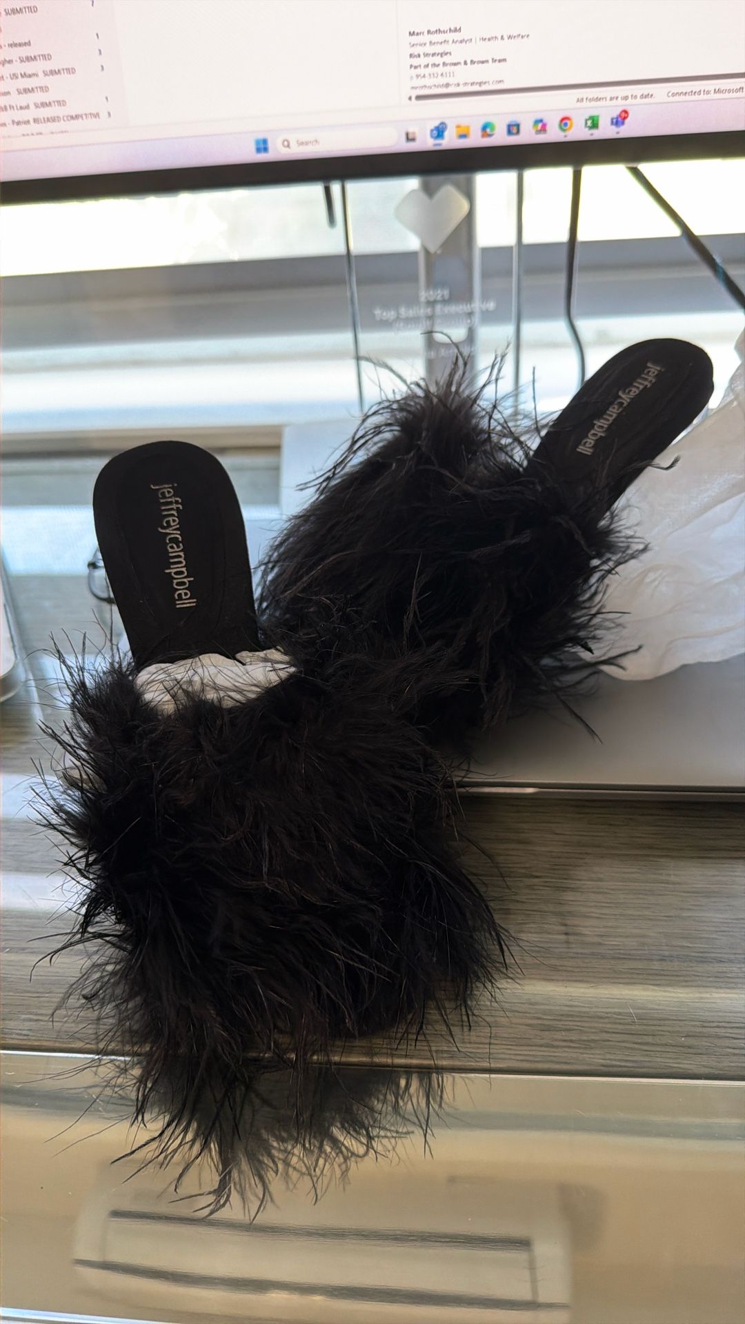 Jeffrey Campbell Black Feather Sandals