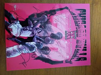 1995 - 96 Chicago bulls program signed by members of team