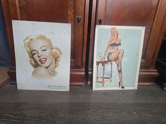 Vintage Marilyn Monroe Metal Wall Art Signs – Set of 2