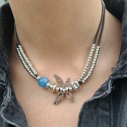 Dragonfly - Uno De 50 Style Necklace [Blue Crystal]