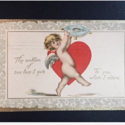 1912 Stamped And Used Valentines Postcard