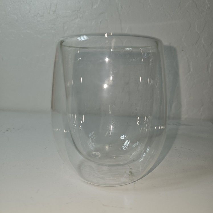 6 X Utopia Double Walled DOF Coffee Glass 33cl Clear Coffee Thermal Glass Mug