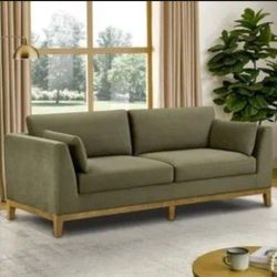Beautiful   Olive Green Sofa With Storage On Both Sides (New)