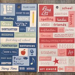 New 1st & 2nd Grade Elementary School Scrapbook Stickers