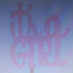 Pink Glitter "It's A Girl" Cupcake 🧁 Toppers - Set Of 24