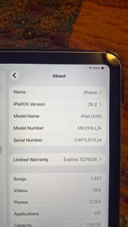 IPAD (A16) 128 GB