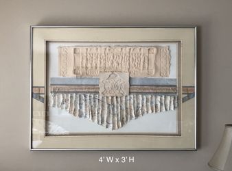 Decorative crafts, aluminum alloy frame, 4’ W and 3’ H, .Used. In good condition.
