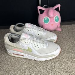 Nike Air Max 90 White Light Olive Pink DM2874-100 Shoes Women's Size 9