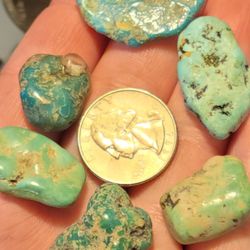 9.18g Turquoise Rough Polished Nugget Crystals (Arizona) Lot Natural Stones 3pcs
