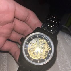 Luxury Mechanical Skeleton Automatic Self-Winding Stainless Steel Lumious Watch